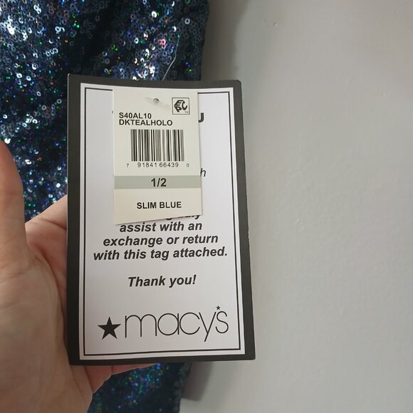 B. Darlin Jrs Sz 1/2 Sequin‎ Sweetheart Mini Dress Blue Zipper Sleeveless Lined - Picture 16 of 16